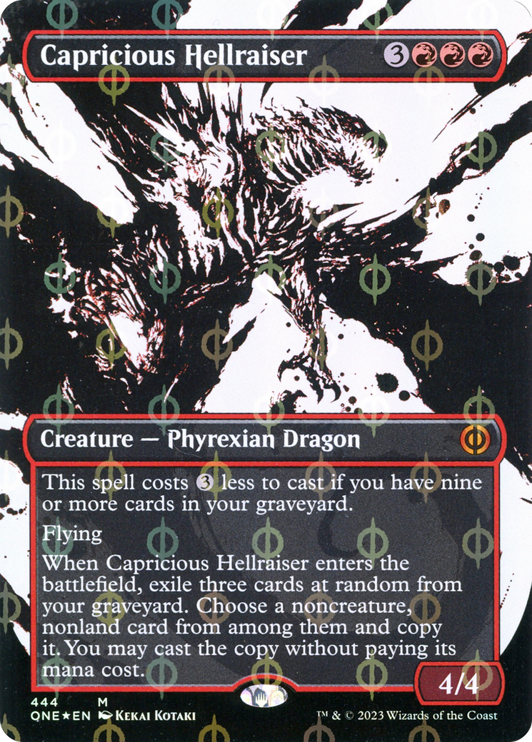 Capricious Hellraiser (Borderless Ichor Step-and-Compleat Foil) [Phyrexia: All Will Be One] | Play N Trade Winnipeg