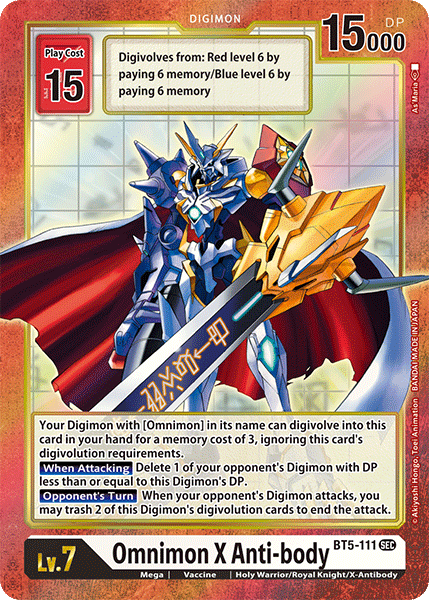 Omnimon X Anti-body [BT5-111] (Alternate Art) [Battle of Omni] | Play N Trade Winnipeg