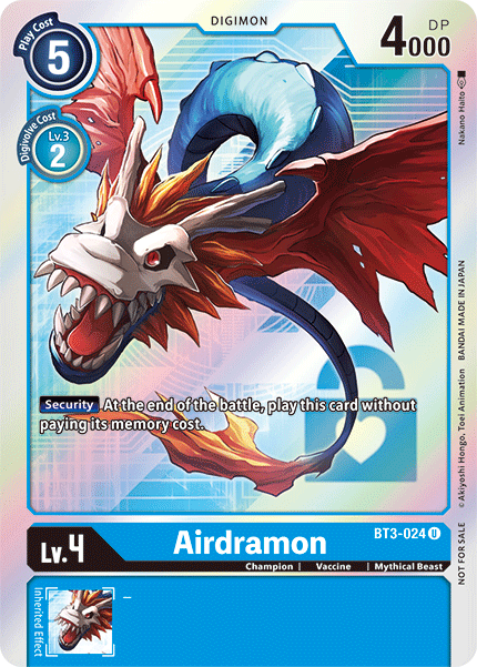 Airdramon [BT3-024] (Buy-A-Box Promo) [Release Special Booster Ver.1.5 Promos] | Play N Trade Winnipeg