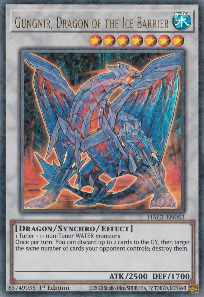 Gungnir, Dragon of the Ice Barrier (Duel Terminal) [HAC1-EN053] Parallel Rare | Play N Trade Winnipeg