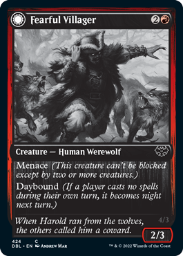 Fearful Villager // Fearsome Werewolf [Innistrad: Double Feature] | Play N Trade Winnipeg