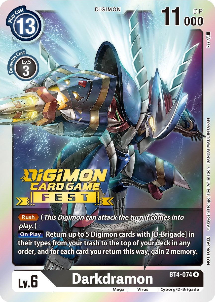 Darkdramon [BT4-074] (Digimon Card Game Fest 2022) [Great Legend Promos] | Play N Trade Winnipeg