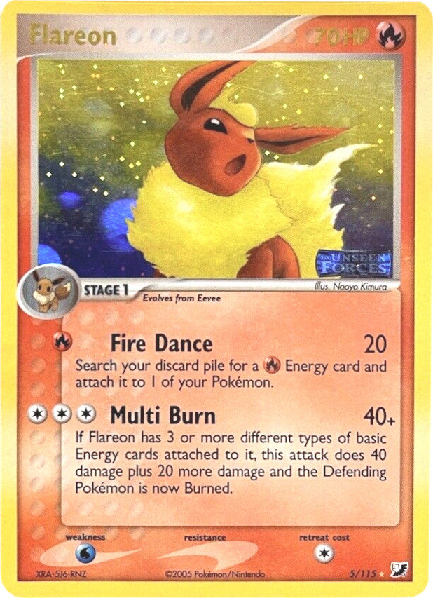 Flareon (5/115) (Stamped) [EX: Unseen Forces] | Play N Trade Winnipeg