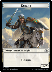 Knight (7) // Spirit (14) Double-Sided Token [March of the Machine Commander Tokens] | Play N Trade Winnipeg