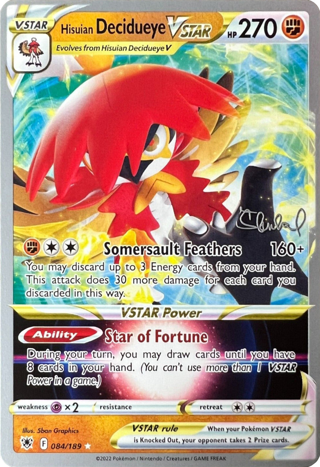 Hisuian Decidueye VSTAR (084/189) (ADP - Ondrej Skubal) [World Championships 2022] | Play N Trade Winnipeg