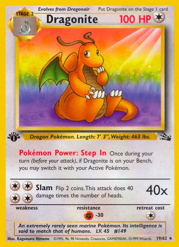 Dragonite (19/62) [Fossil 1st Edition] | Play N Trade Winnipeg