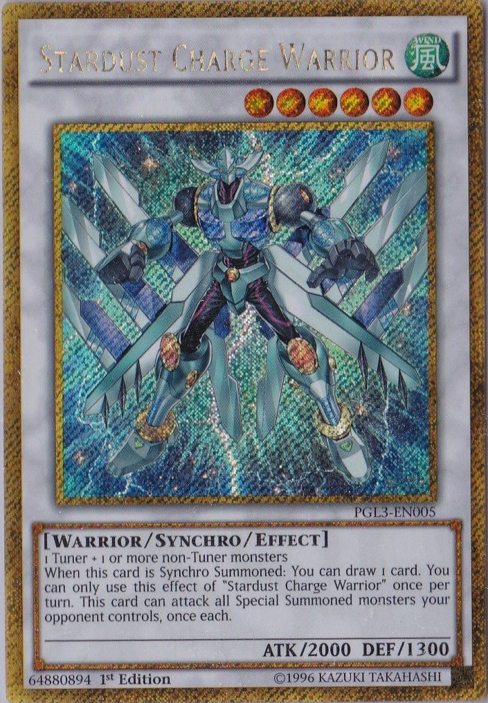 Stardust Charge Warrior [PGL3-EN005] Gold Secret Rare | Play N Trade Winnipeg