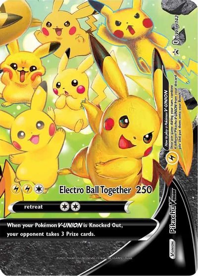 Pikachu V-UNION (SWSH142) (Celebrations) [Sword & Shield: Black Star Promos] | Play N Trade Winnipeg