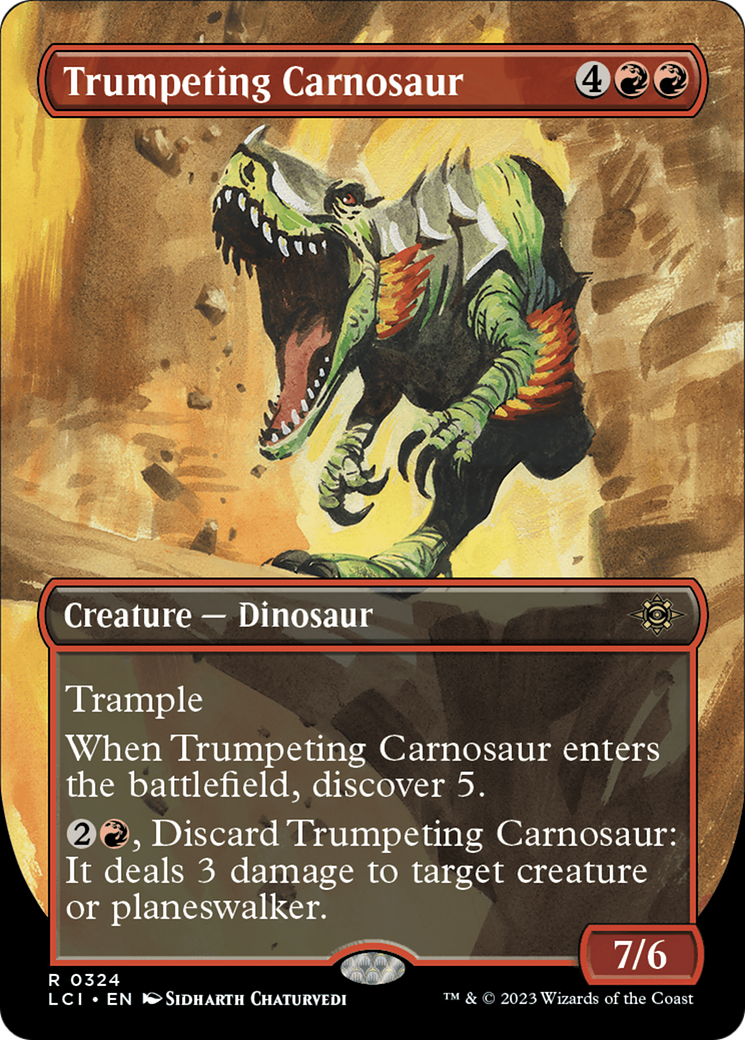 Trumpeting Carnosaur (Borderless) [The Lost Caverns of Ixalan] | Play N Trade Winnipeg