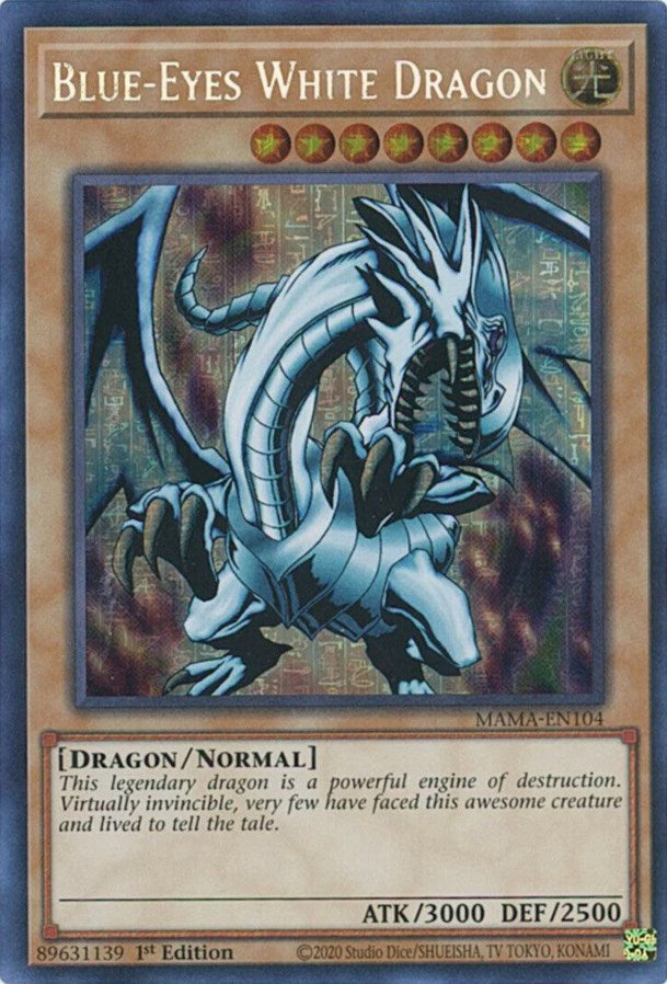 Blue-Eyes White Dragon [MAMA-EN104] Secret Pharaoh's Rare | Play N Trade Winnipeg