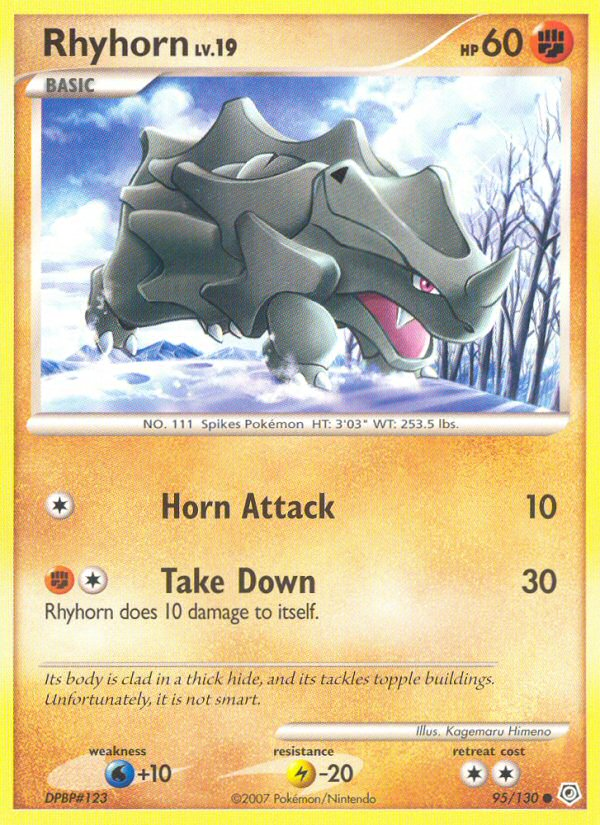 Rhyhorn (95/130) [Diamond & Pearl: Base Set] | Play N Trade Winnipeg