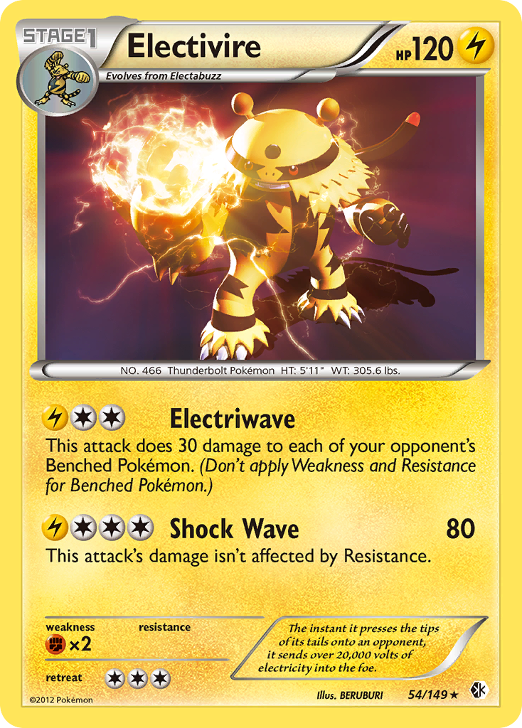 Electivire (54/149) [Black & White: Boundaries Crossed] | Play N Trade Winnipeg