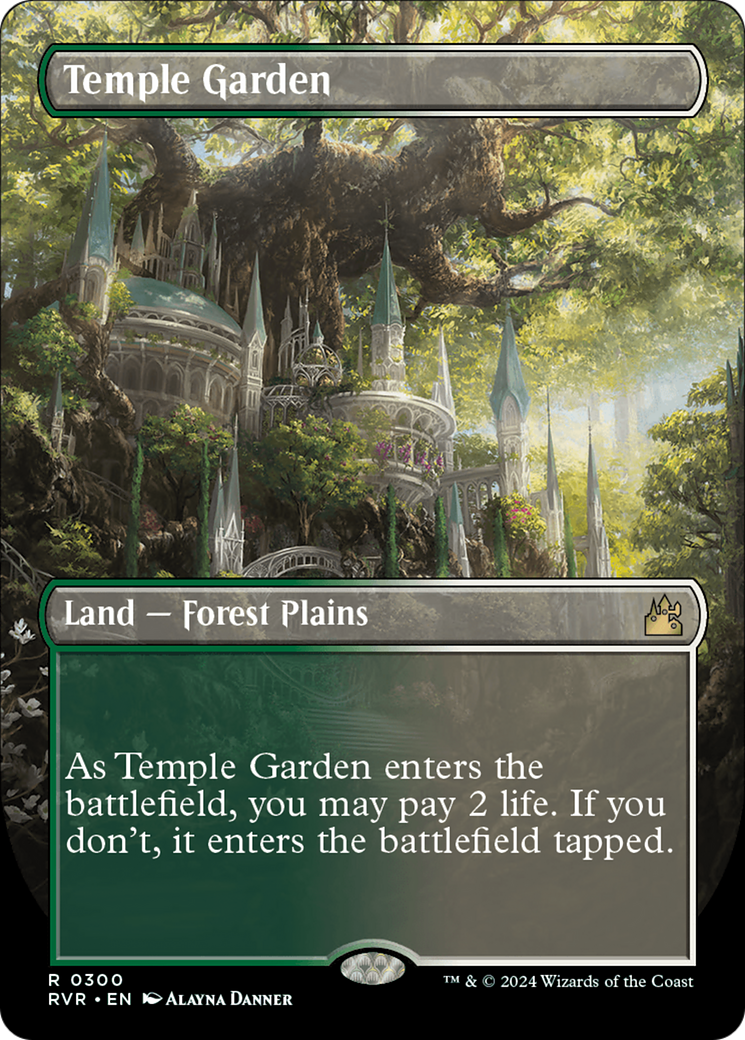 Temple Garden (Borderless) [Ravnica Remastered] | Play N Trade Winnipeg