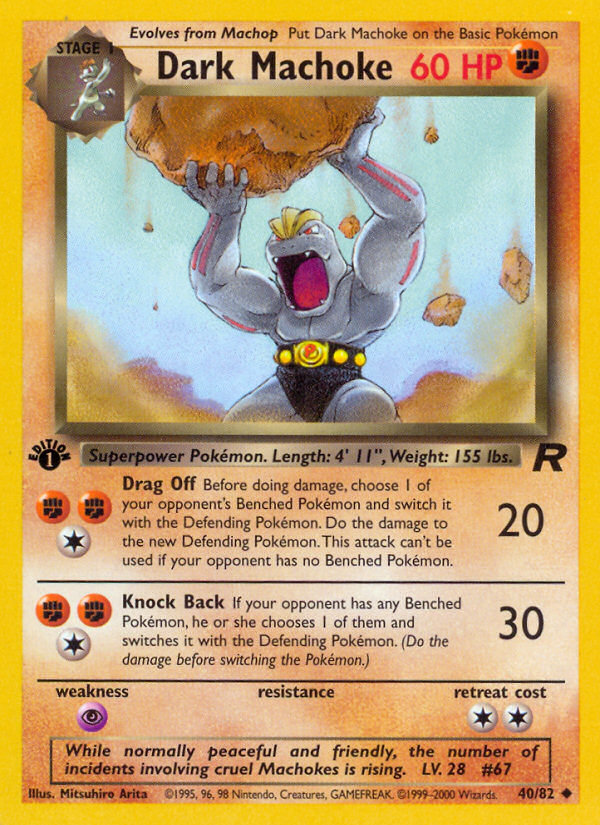 Dark Machoke (40/82) [Team Rocket 1st Edition] | Play N Trade Winnipeg