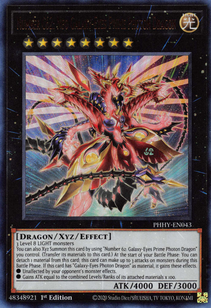 Number C62: Neo Galaxy-Eyes Prime Photon Dragon [PHHY-EN043] Ultra Rare | Play N Trade Winnipeg