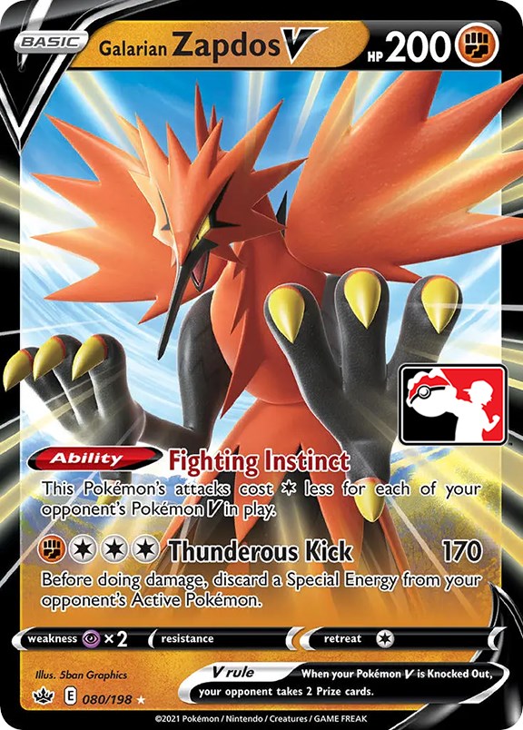 Galarian Zapdos V (080/198) [Prize Pack Series One] | Play N Trade Winnipeg