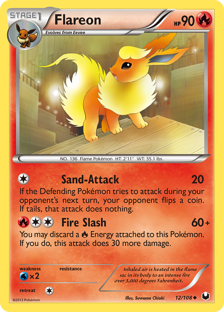 Flareon (12/108) [Black & White: Dark Explorers] | Play N Trade Winnipeg