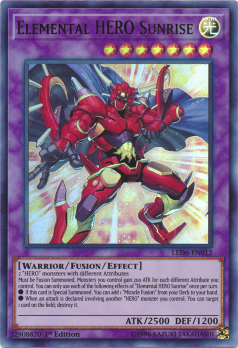 Elemental Hero Sunrise [LED6-EN012] Ultra Rare | Play N Trade Winnipeg