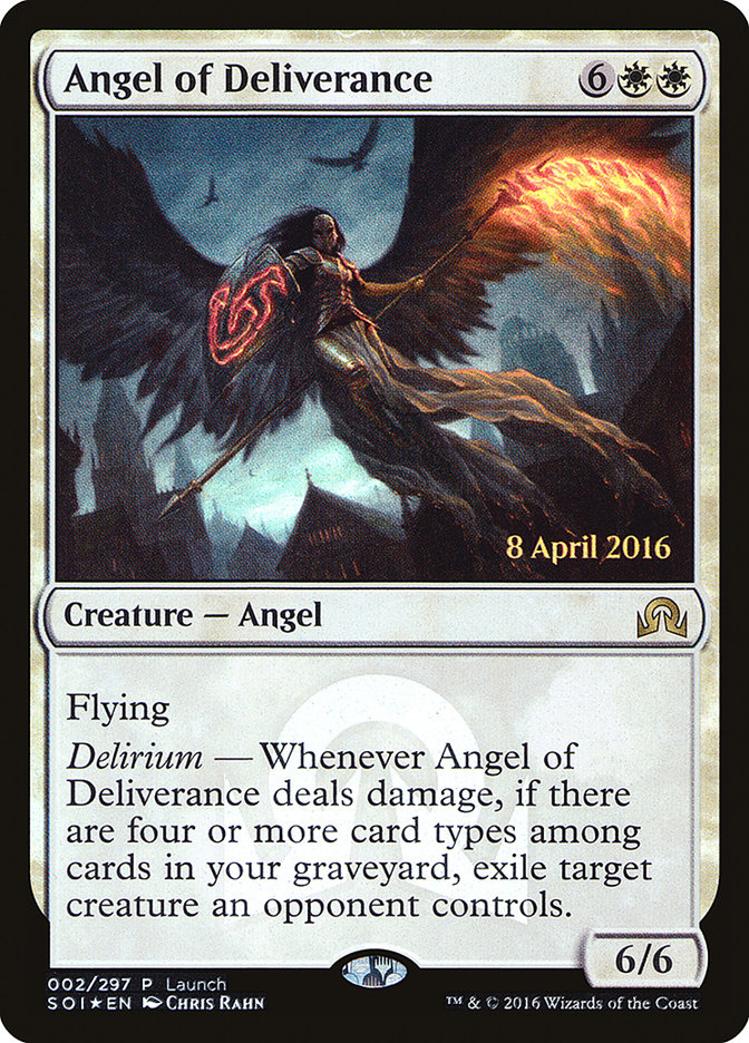 Angel of Deliverance (Prerelease) [Shadows over Innistrad Promos] | Play N Trade Winnipeg