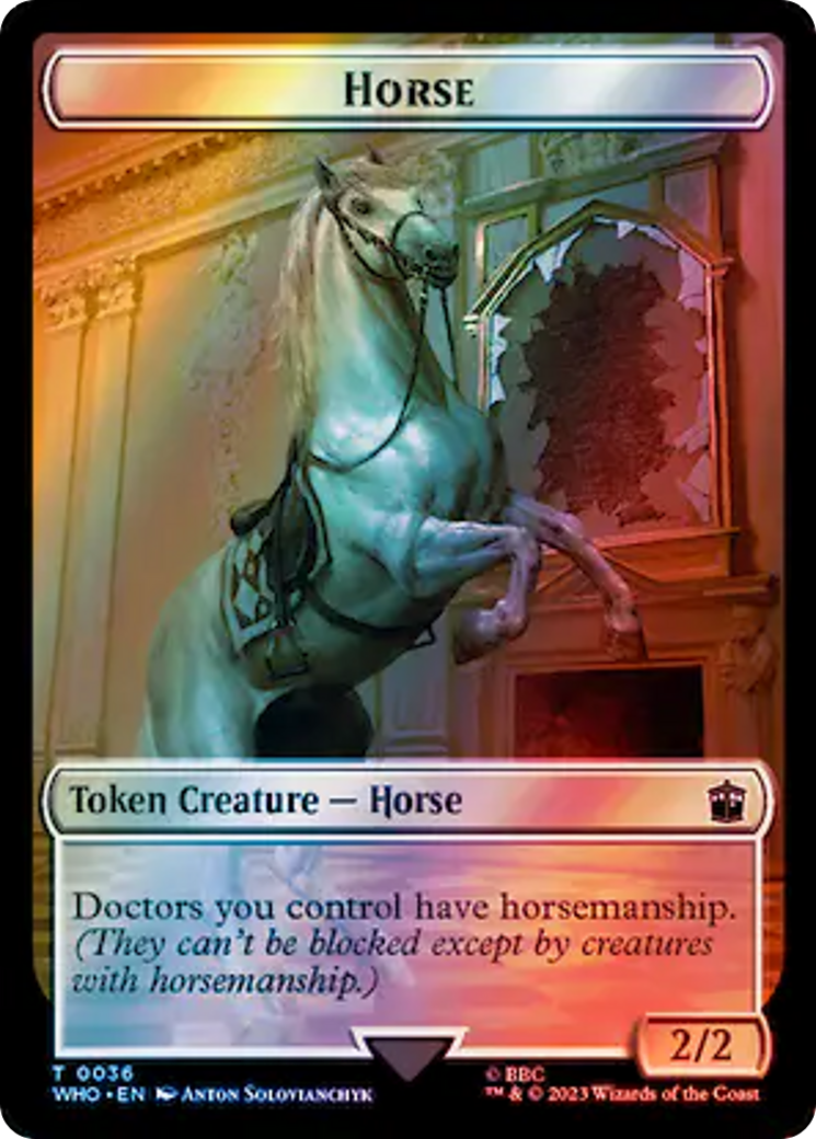 Horse // Food (0057) Double-Sided Token (Surge Foil) [Doctor Who Tokens] | Play N Trade Winnipeg