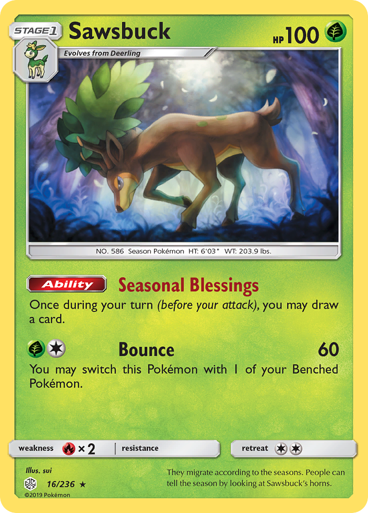 Sawsbuck (16/236) [Sun & Moon: Cosmic Eclipse] | Play N Trade Winnipeg