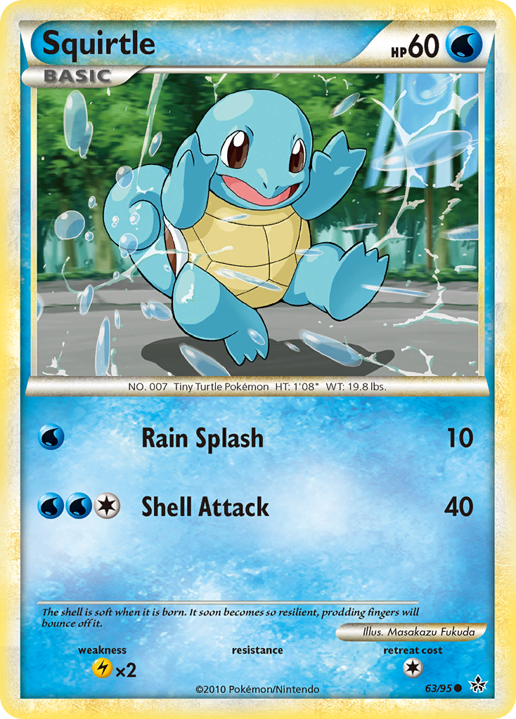 Squirtle (63/95) [HeartGold & SoulSilver: Unleashed] | Play N Trade Winnipeg