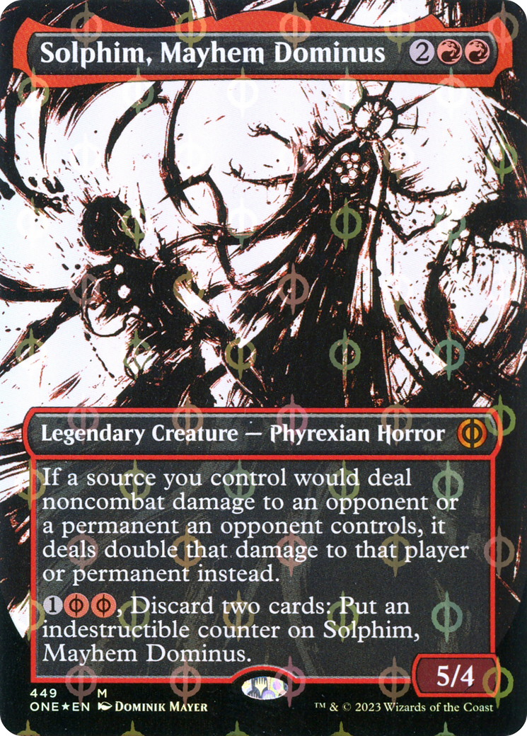 Solphim, Mayhem Dominus (Borderless Ichor Step-and-Compleat Foil) [Phyrexia: All Will Be One] | Play N Trade Winnipeg