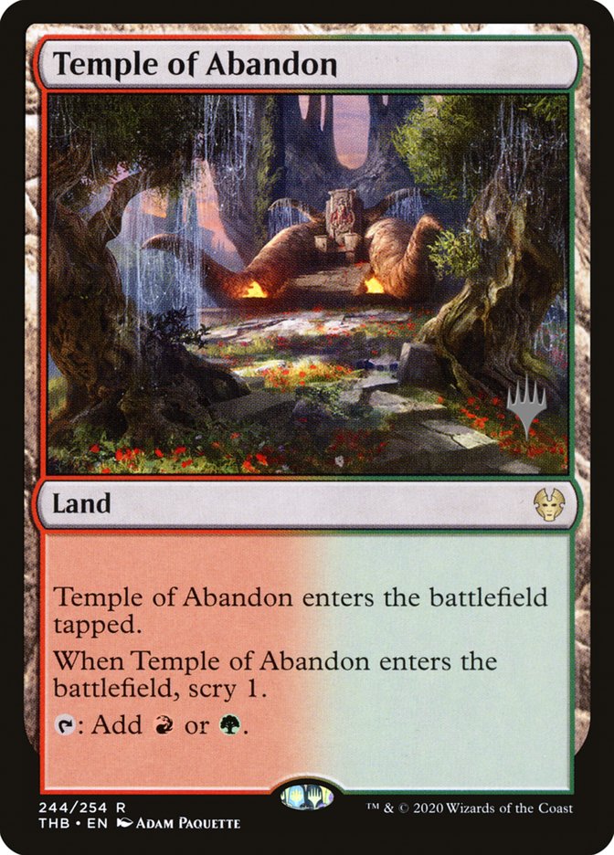 Temple of Abandon (Promo Pack) [Theros Beyond Death Promos] | Play N Trade Winnipeg