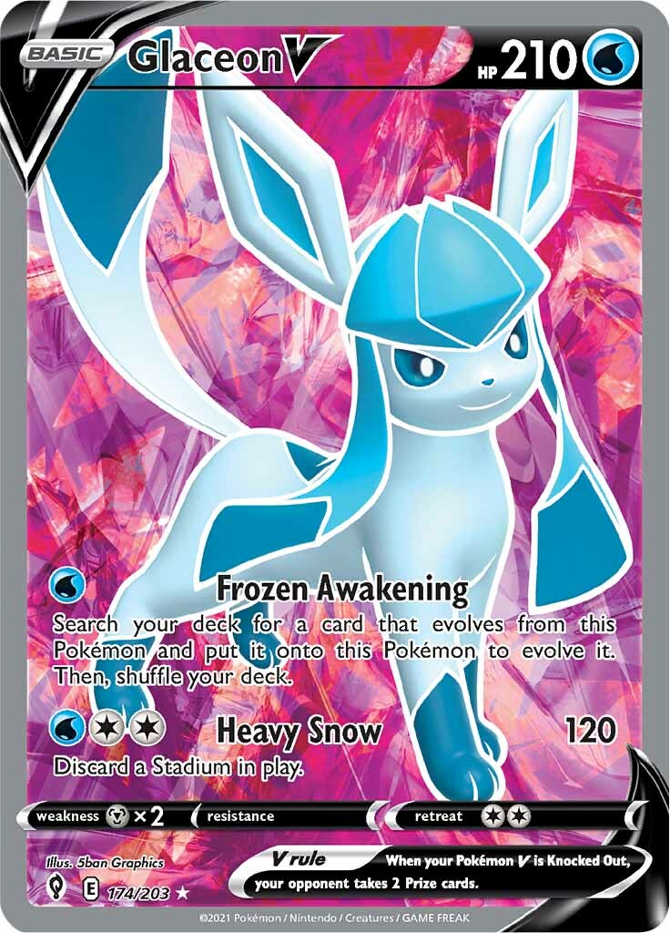 Glaceon V (174/203) [Sword & Shield: Evolving Skies] | Play N Trade Winnipeg