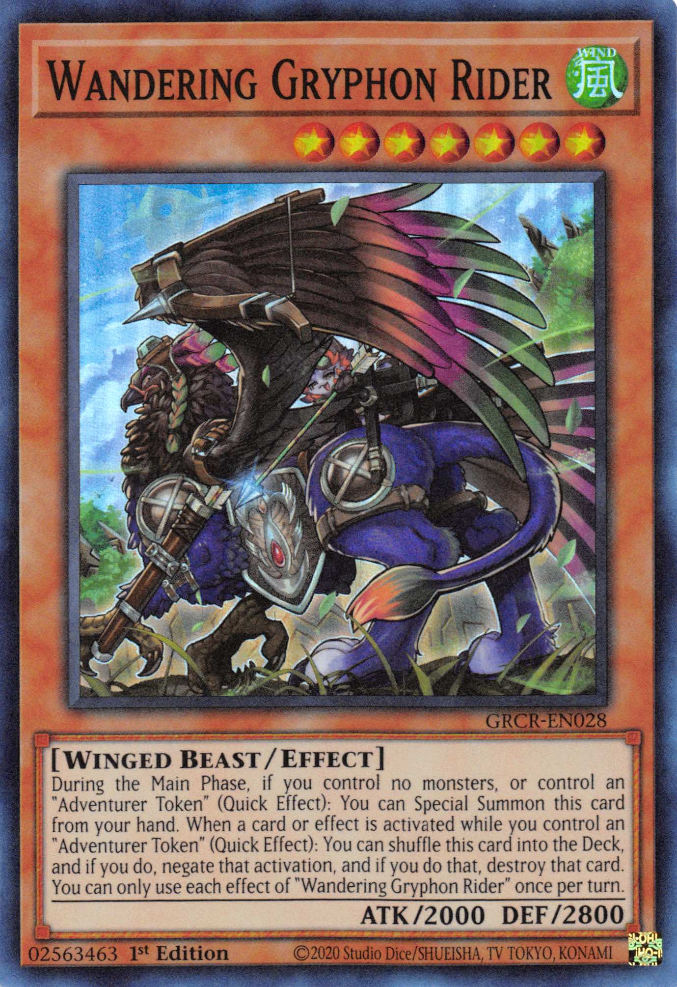 Wandering Gryphon Rider [GRCR-EN028] Super Rare | Play N Trade Winnipeg