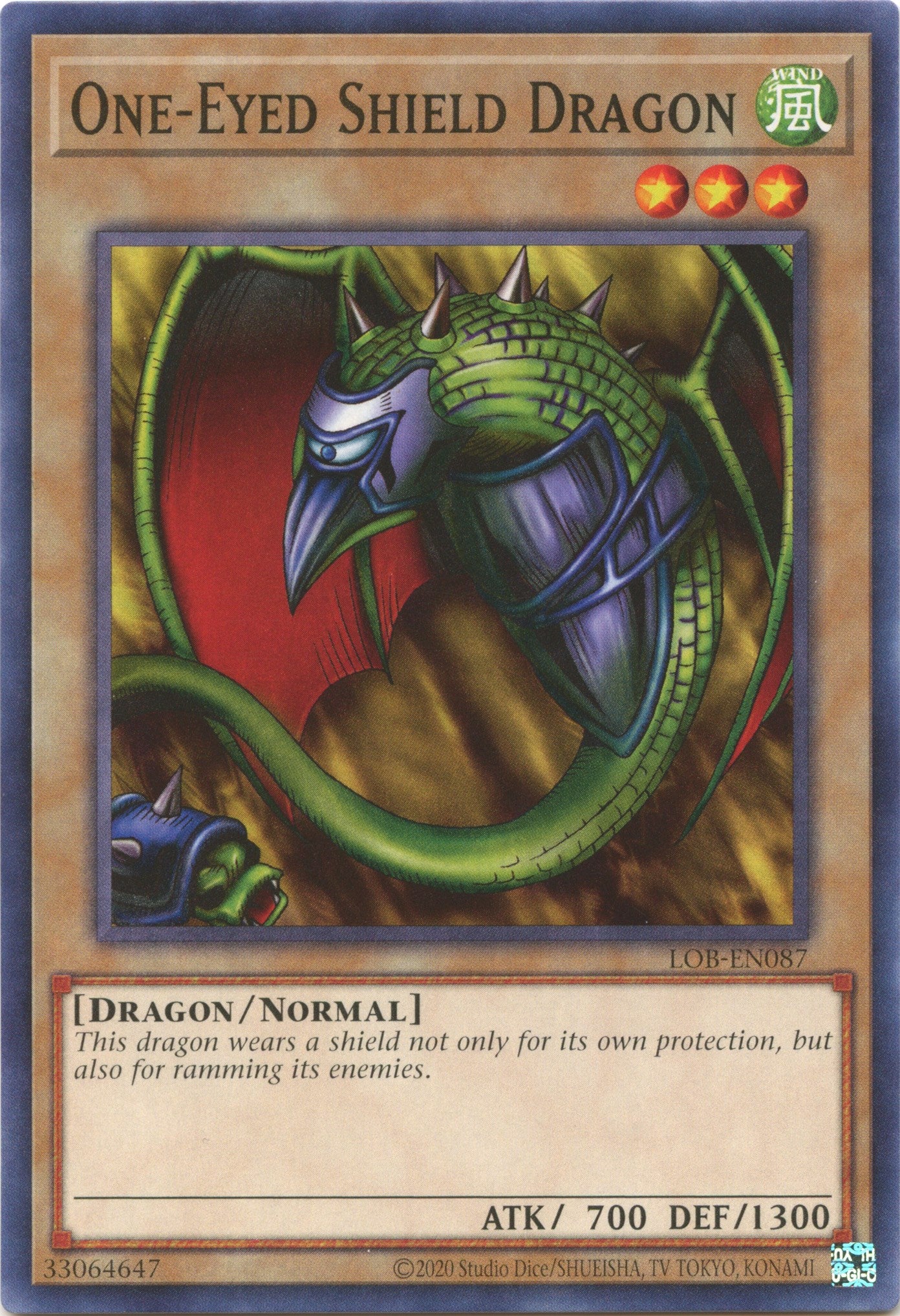 One-Eyed Shield Dragon (25th Anniversary) [LOB-EN087] Common | Play N Trade Winnipeg