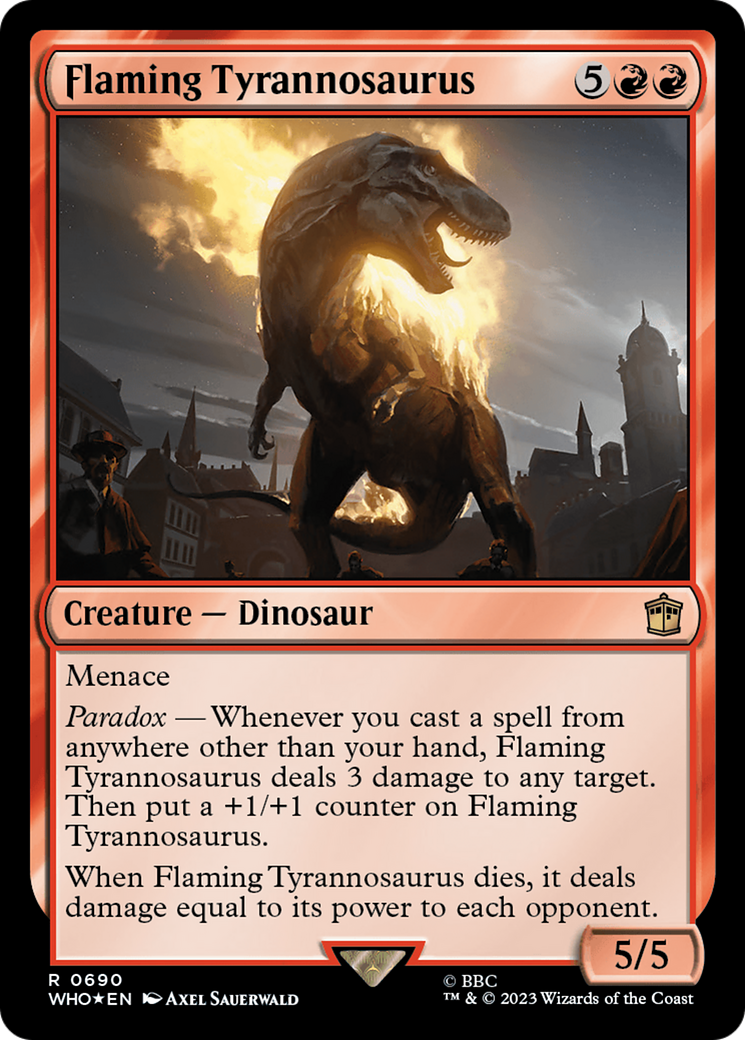 Flaming Tyrannosaurus (Surge Foil) [Doctor Who] | Play N Trade Winnipeg