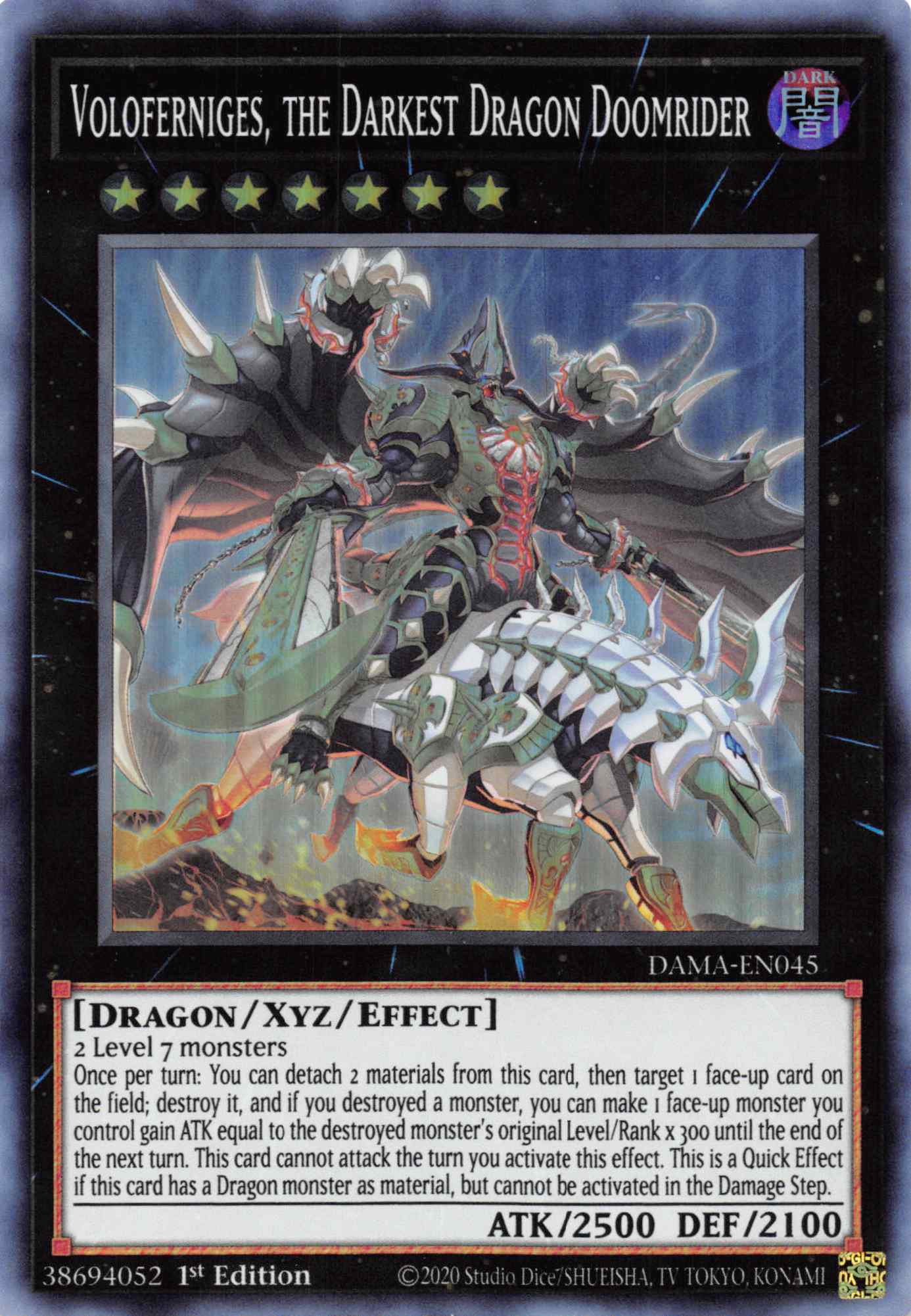 Voloferniges, the Darkest Dragon Doomrider [DAMA-EN045] Super Rare | Play N Trade Winnipeg