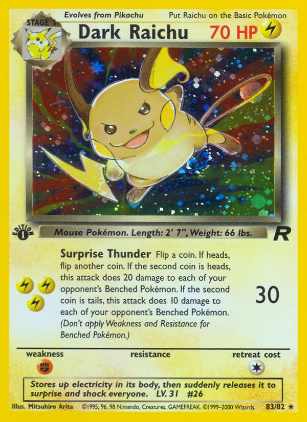 Dark Raichu (83/82) [Team Rocket 1st Edition] | Play N Trade Winnipeg