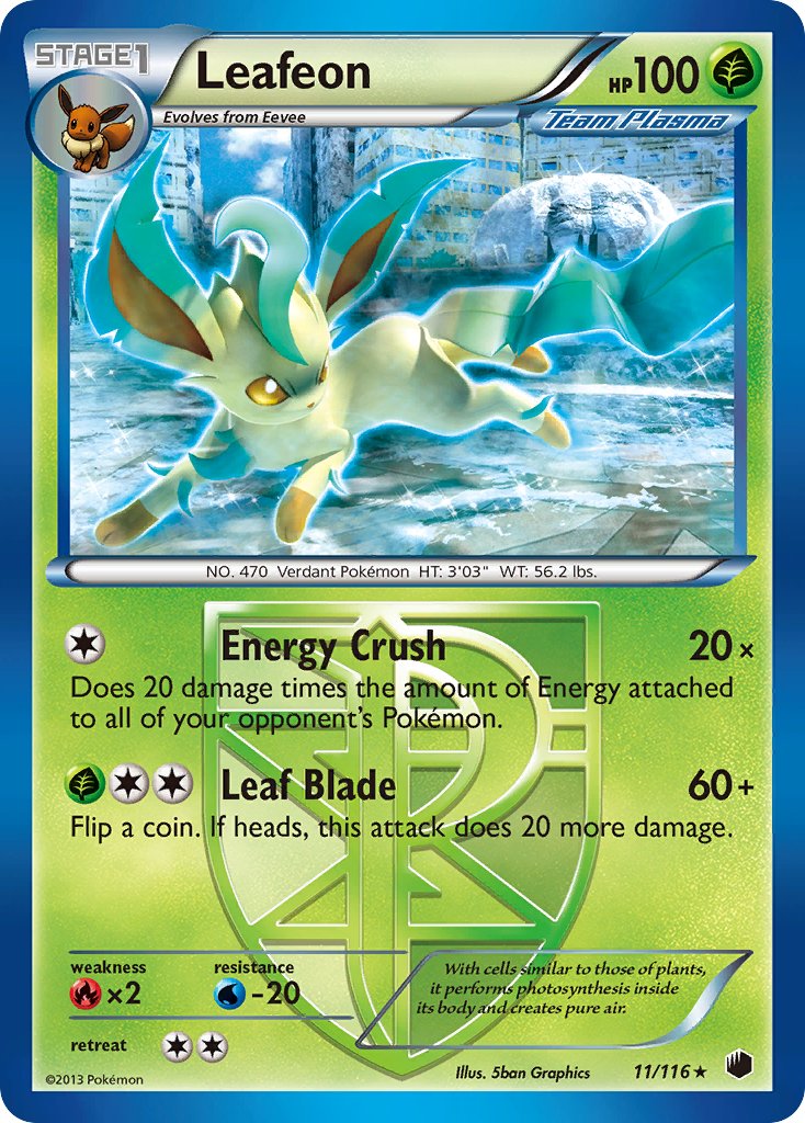 Leafeon (11/116) (Theme Deck Exclusive) [Black & White: Plasma Freeze] | Play N Trade Winnipeg