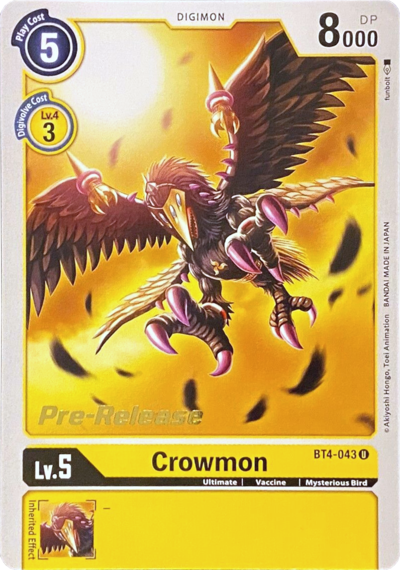 Crowmon [BT4-043] [Great Legend Pre-Release Promos] | Play N Trade Winnipeg