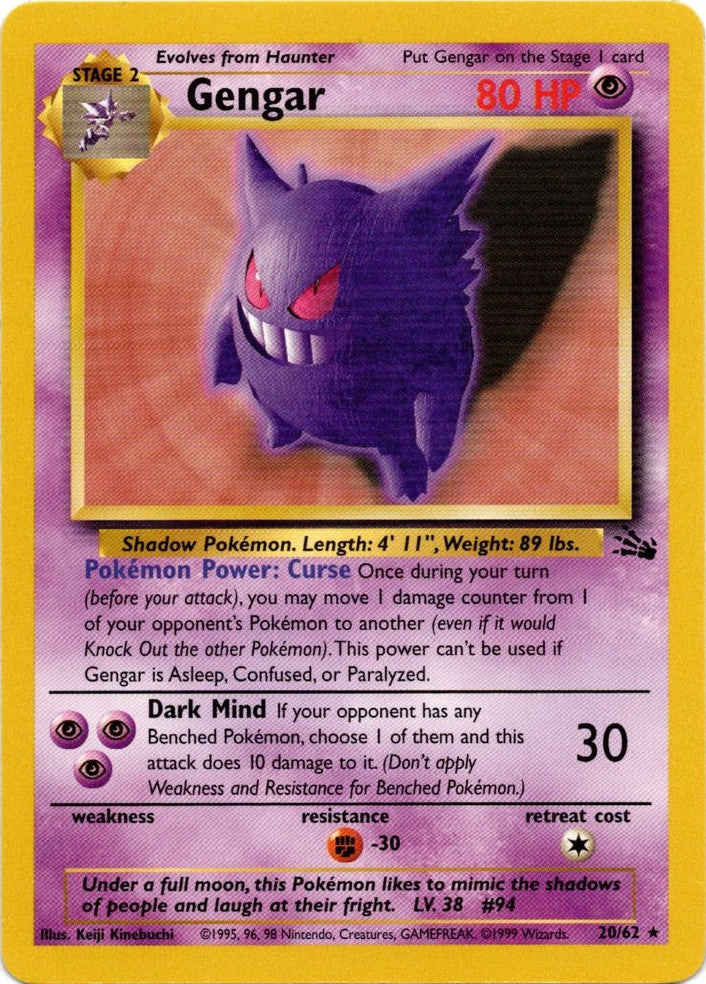 Gengar (20/62) [Fossil Unlimited] | Play N Trade Winnipeg