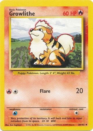 Growlithe (28/102) [Base Set Unlimited] | Play N Trade Winnipeg