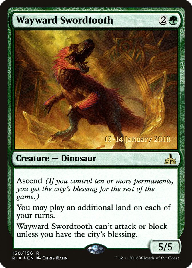 Wayward Swordtooth [Rivals of Ixalan Prerelease Promos] | Play N Trade Winnipeg