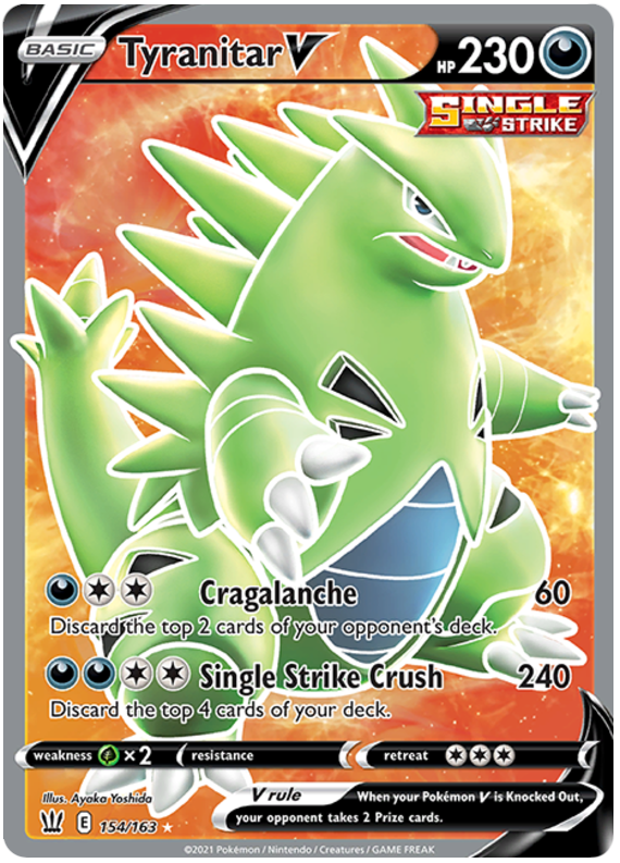 Tyranitar V (154/163) [Sword & Shield: Battle Styles] | Play N Trade Winnipeg