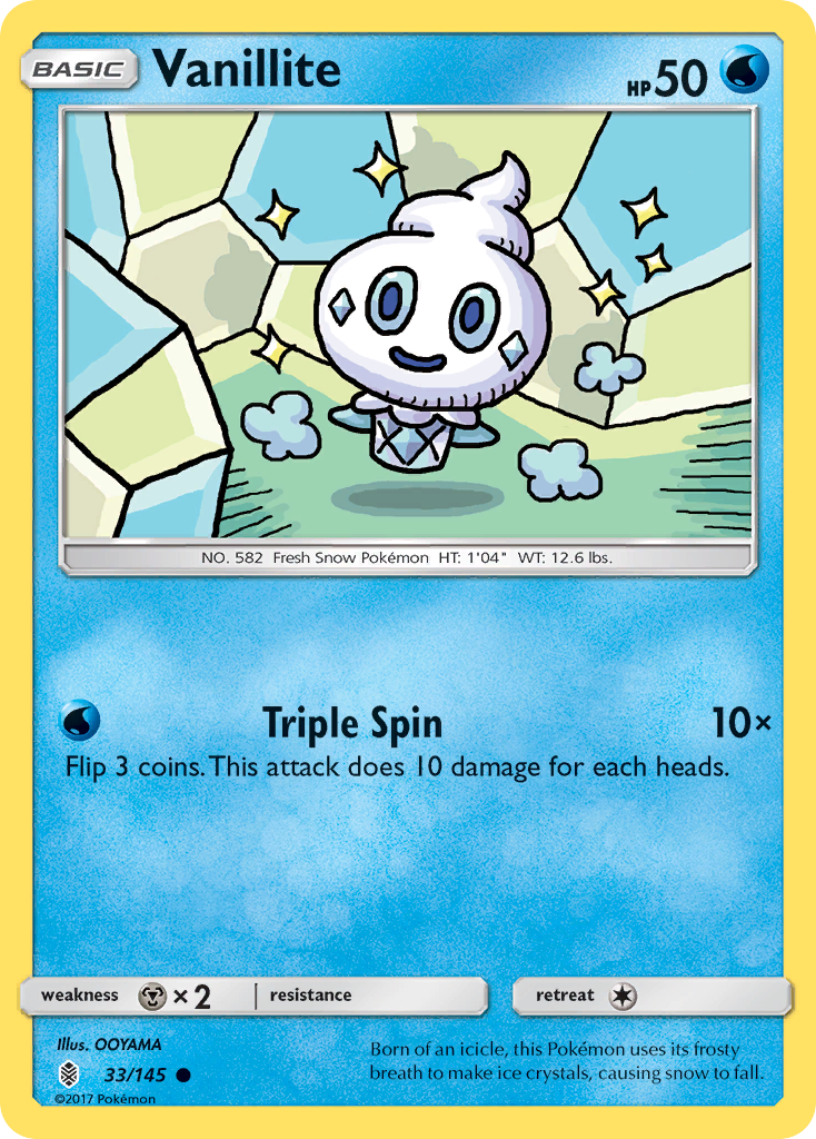 Vanillite (33/145) [Sun & Moon: Guardians Rising] | Play N Trade Winnipeg