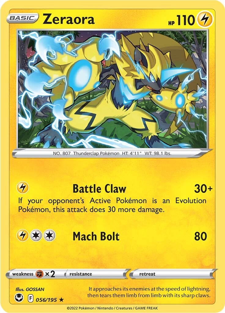 Zeraora (056/195) [Sword & Shield: Silver Tempest] | Play N Trade Winnipeg