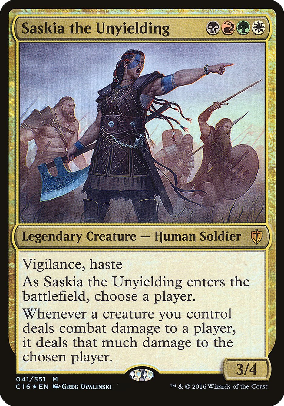 Saskia the Unyielding (Oversized) [Commander 2016 Oversized] | Play N Trade Winnipeg