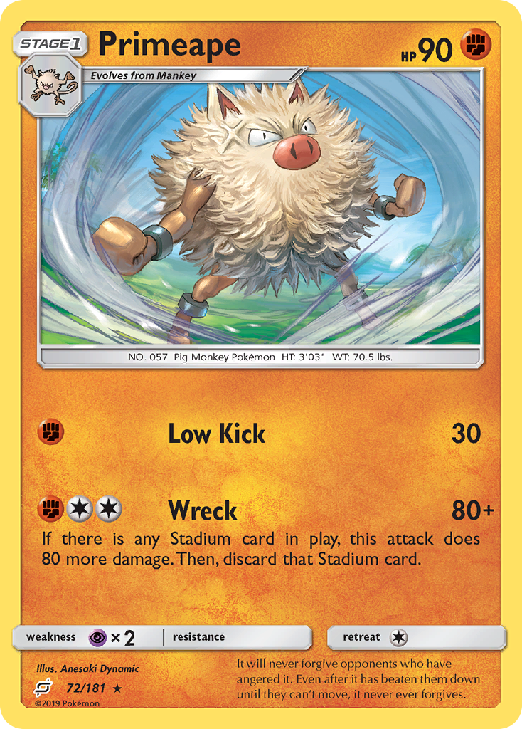 Primeape (72/181) [Sun & Moon: Team Up] | Play N Trade Winnipeg