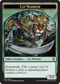 Cat Warrior // Elemental Double-sided Token [Commander 2018 Tokens] | Play N Trade Winnipeg