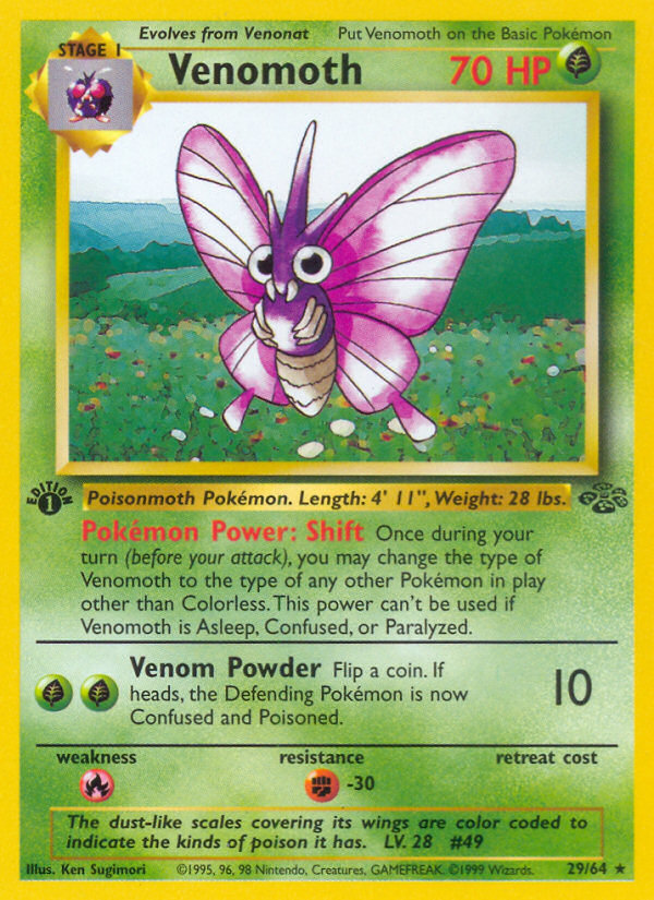 Venomoth (29/64) [Jungle 1st Edition] | Play N Trade Winnipeg