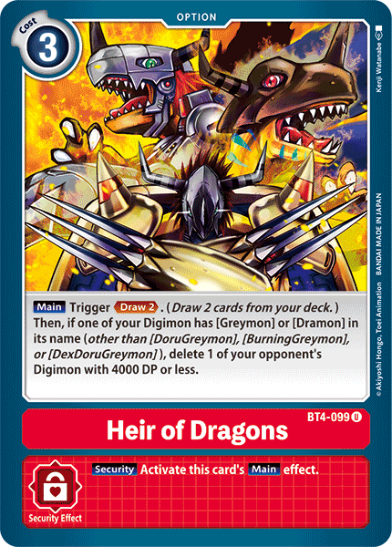 Heir of Dragons [BT4-099] [Great Legend] | Play N Trade Winnipeg