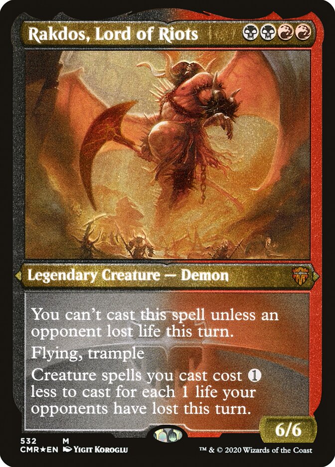 Rakdos, Lord of Riots (Etched) [Commander Legends] | Play N Trade Winnipeg