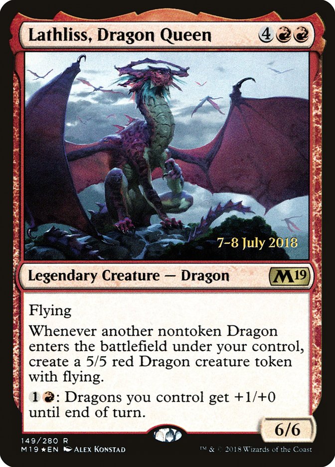 Lathliss, Dragon Queen  [Core Set 2019 Prerelease Promos] | Play N Trade Winnipeg