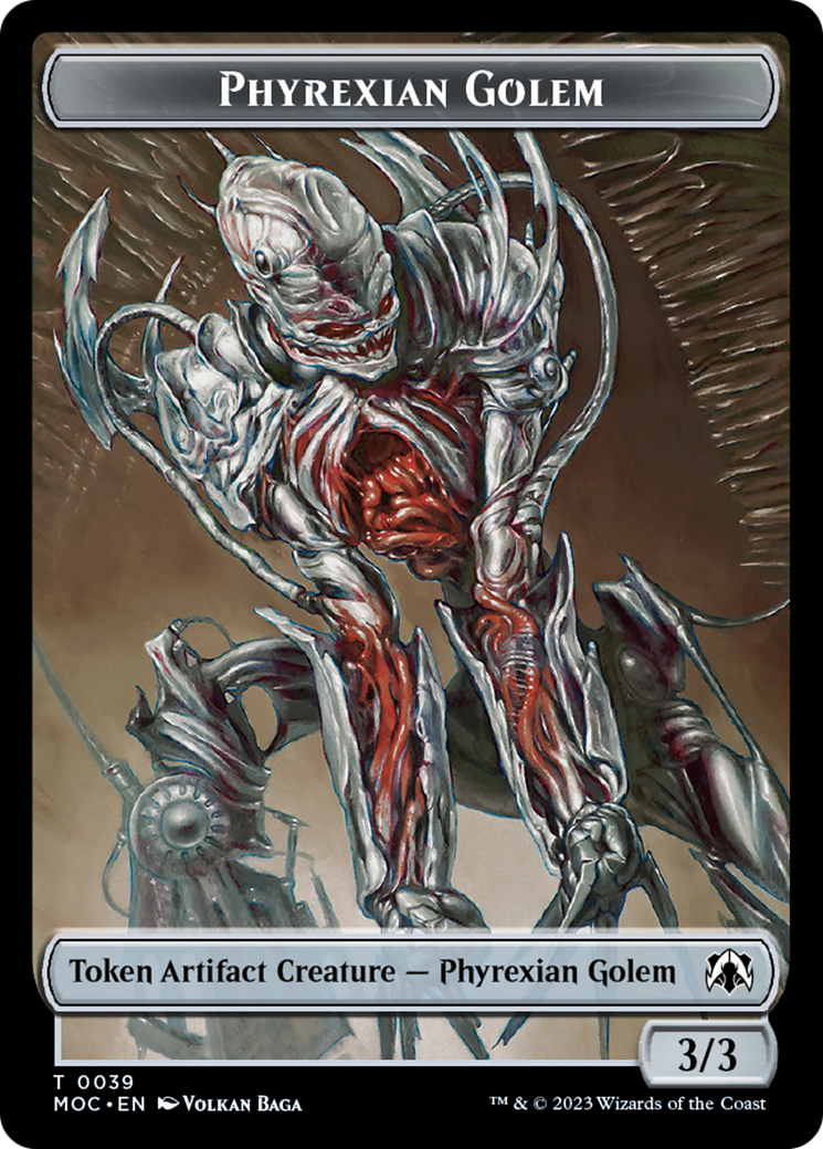 Phyrexian Golem // Construct Double-Sided Token [March of the Machine Commander Tokens] | Play N Trade Winnipeg